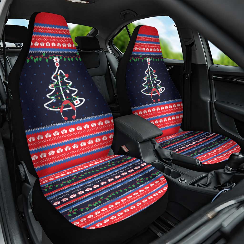 Merry Christmas Nurse Car Seat Cover Stethoscope Tree Nurses and Medical Workers - Wonder Print Shop