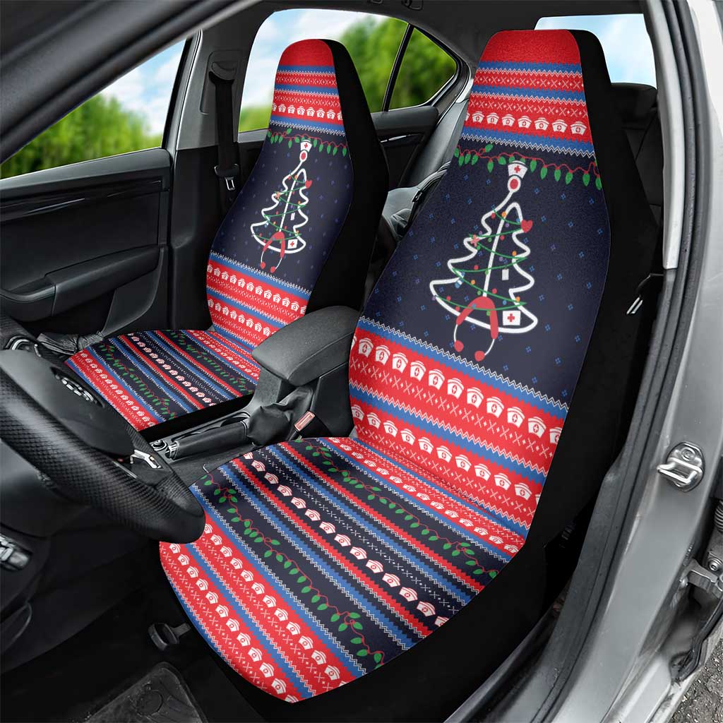 Merry Christmas Nurse Car Seat Cover Stethoscope Tree Nurses and Medical Workers - Wonder Print Shop