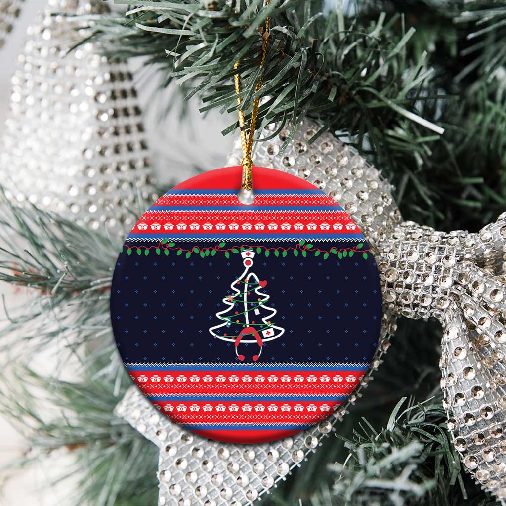 Merry Christmas Nurse Ceramic Ornament Stethoscope Tree Nurses and Medical Workers - Wonder Print Shop
