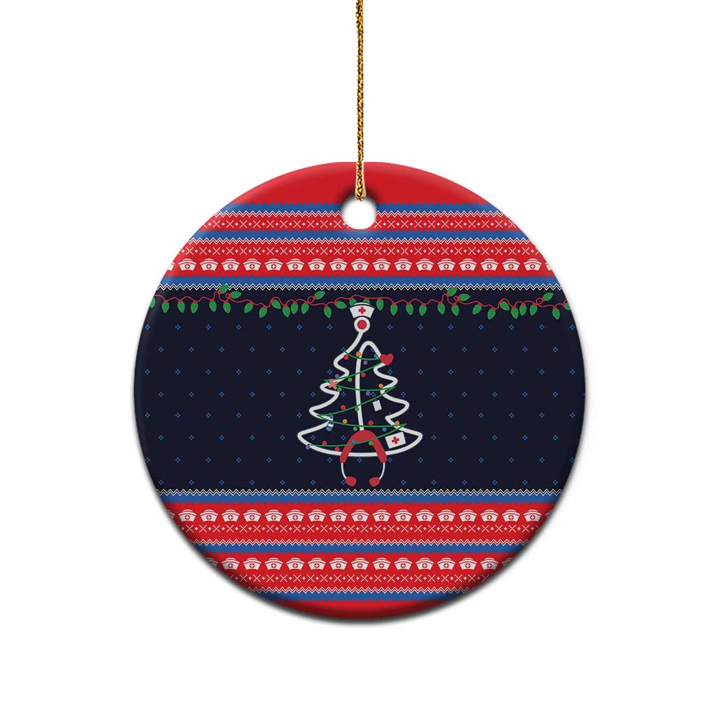 Merry Christmas Nurse Ceramic Ornament Stethoscope Tree Nurses and Medical Workers - Wonder Print Shop