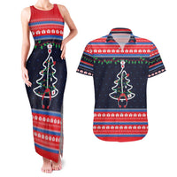 Merry Christmas Nurse Couples Matching Tank Maxi Dress and Hawaiian Shirt Stethoscope Tree Nurses and Medical Workers - Wonder Print Shop