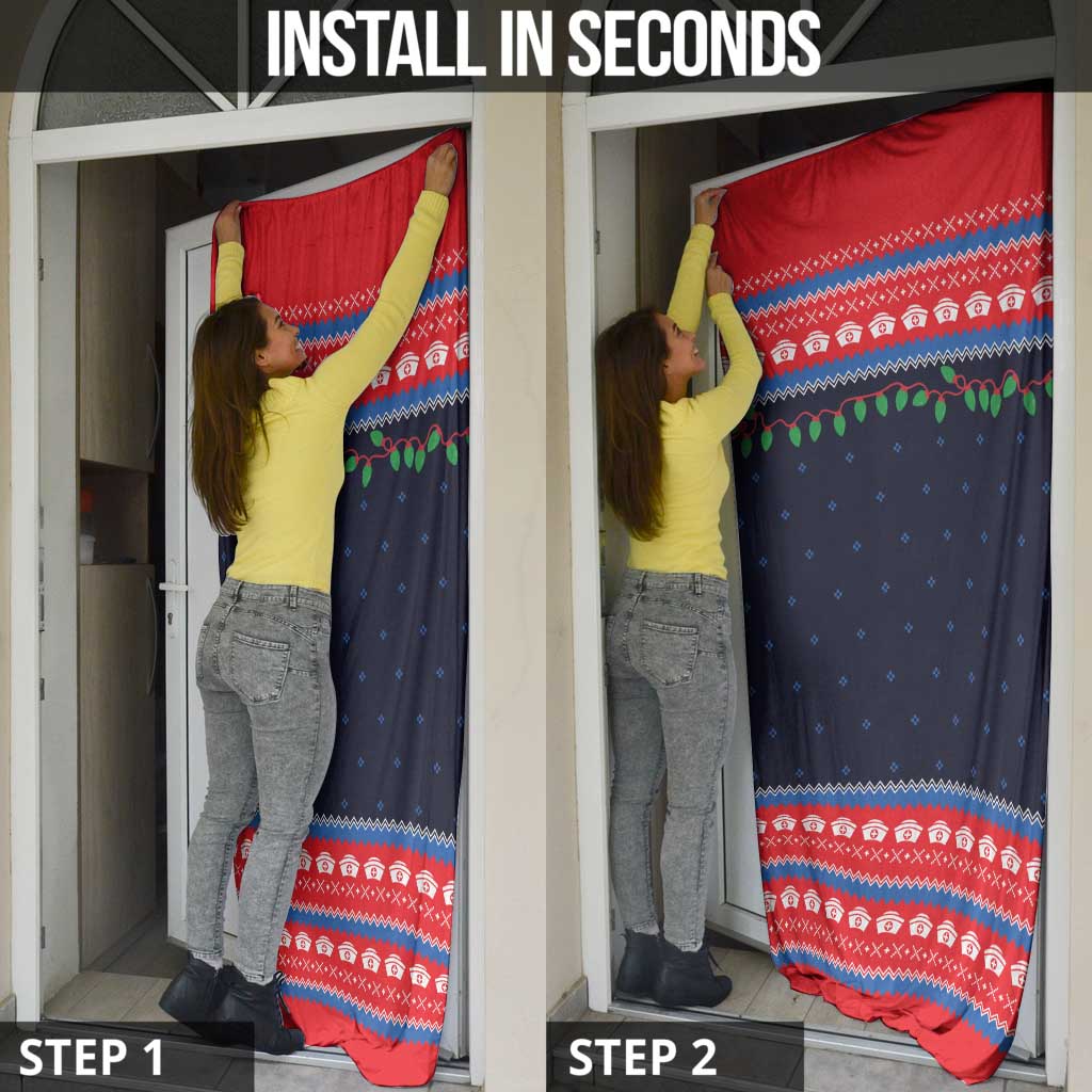 Merry Christmas Nurse Door Cover Stethoscope Tree Nurses and Medical Workers - Wonder Print Shop