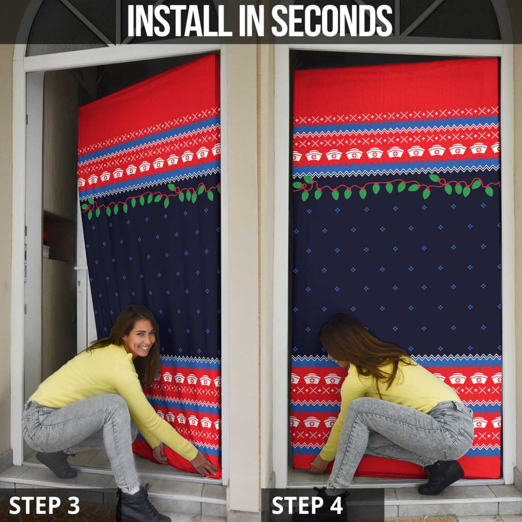 Merry Christmas Nurse Door Cover Stethoscope Tree Nurses and Medical Workers - Wonder Print Shop