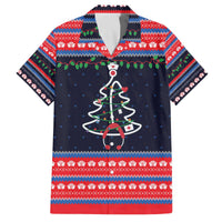 Merry Christmas Nurse Family Matching Off The Shoulder Long Sleeve Dress and Hawaiian Shirt Stethoscope Tree Nurses and Medical Workers - Wonder Print Shop