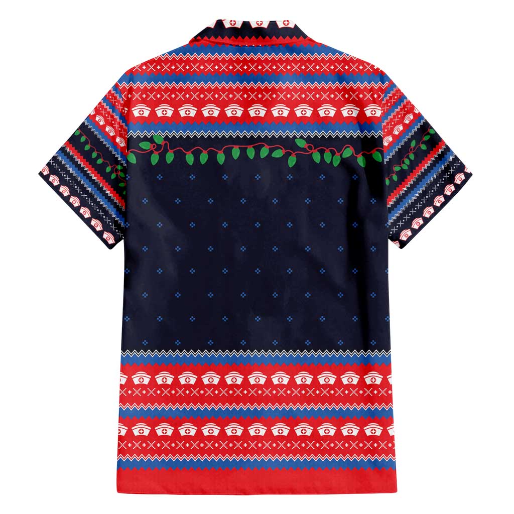 Merry Christmas Nurse Family Matching Off Shoulder Short Dress and Hawaiian Shirt Stethoscope Tree Nurses and Medical Workers - Wonder Print Shop