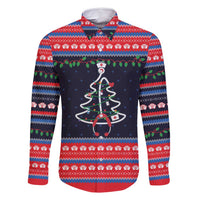 Merry Christmas Nurse Family Matching Off Shoulder Short Dress and Hawaiian Shirt Stethoscope Tree Nurses and Medical Workers - Wonder Print Shop