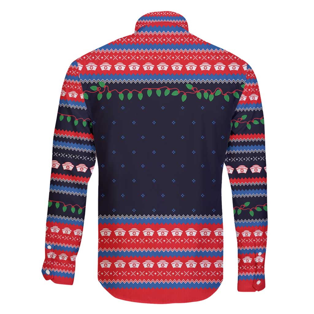 Merry Christmas Nurse Family Matching Off Shoulder Short Dress and Hawaiian Shirt Stethoscope Tree Nurses and Medical Workers - Wonder Print Shop