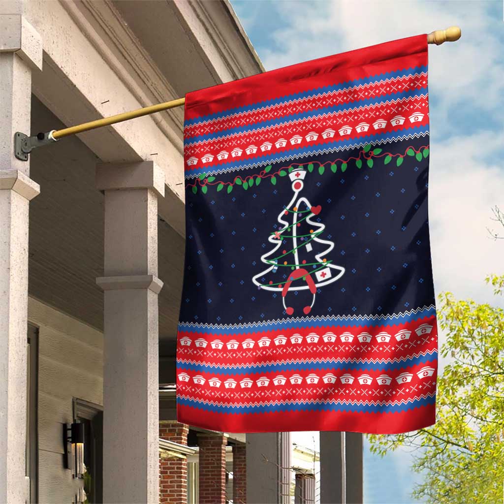 Merry Christmas Nurse Garden Flag Stethoscope Tree Nurses and Medical Workers - Wonder Print Shop