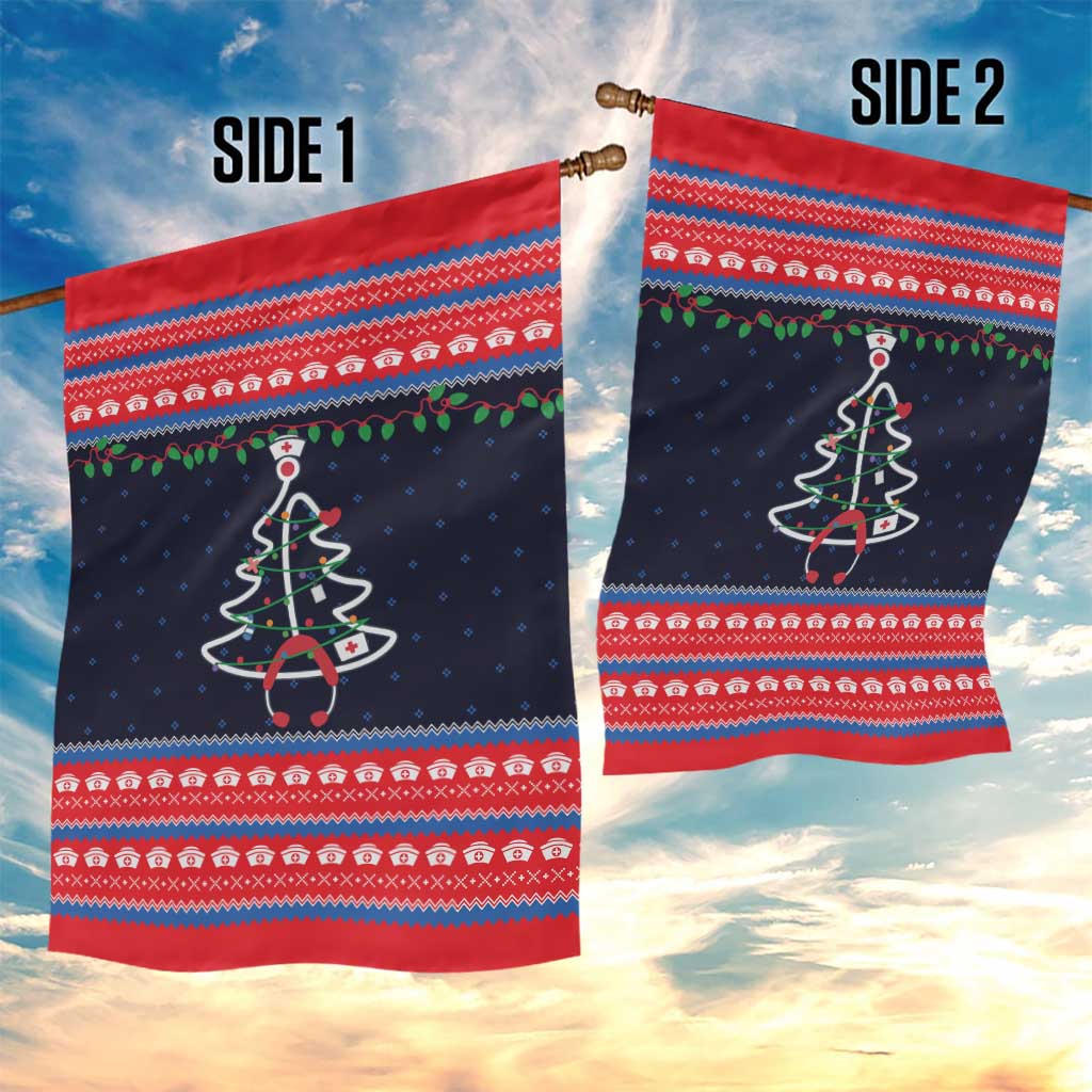Merry Christmas Nurse Garden Flag Stethoscope Tree Nurses and Medical Workers - Wonder Print Shop