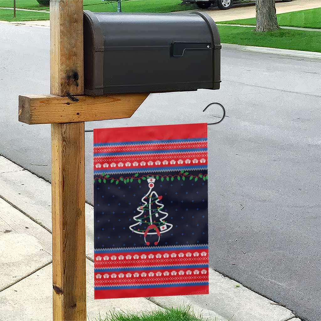 Merry Christmas Nurse Garden Flag Stethoscope Tree Nurses and Medical Workers - Wonder Print Shop