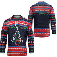 Merry Christmas Nurse Hockey Jersey Stethoscope Tree Nurses and Medical Workers - Wonder Print Shop