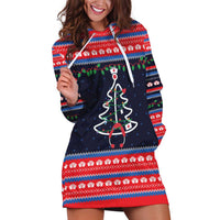 Merry Christmas Nurse Hoodie Dress Stethoscope Tree Nurses and Medical Workers - Wonder Print Shop