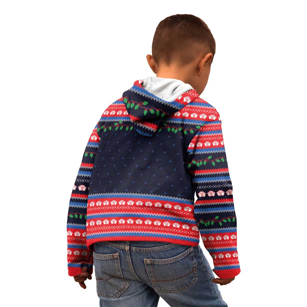 Merry Christmas Nurse Kid Hoodie Stethoscope Tree Nurses and Medical Workers - Wonder Print Shop