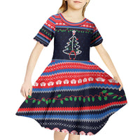 Merry Christmas Nurse Kid Short Sleeve Dress Stethoscope Tree Nurses and Medical Workers - Wonder Print Shop