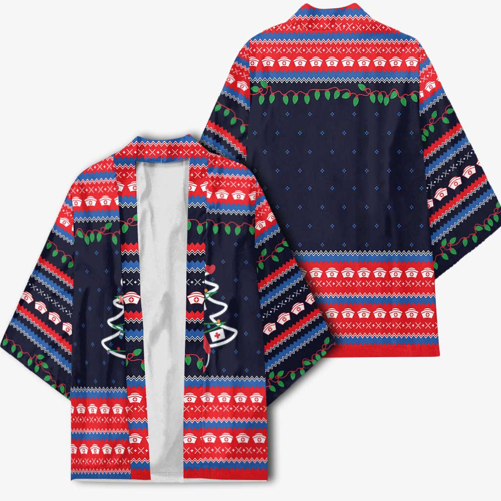 Merry Christmas Nurse Kimono Stethoscope Tree Nurses and Medical Workers - Wonder Print Shop