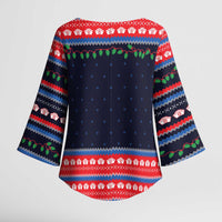 Merry Christmas Nurse Kimono Sleeve Blouse Stethoscope Tree Nurses and Medical Workers - Wonder Print Shop