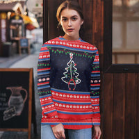 Merry Christmas Nurse Ugly Christmas Sweater Stethoscope Tree Nurses and Medical Workers - Wonder Print Shop