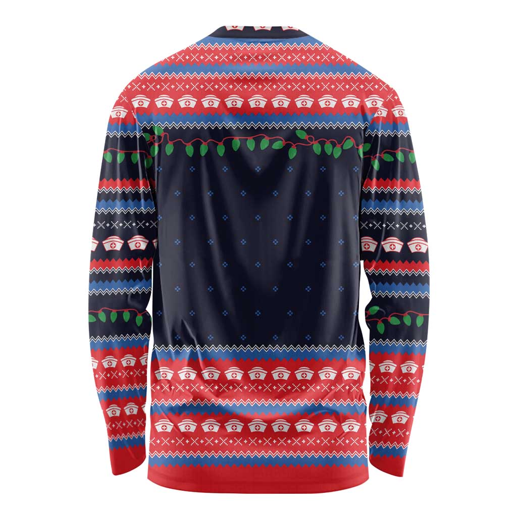 Merry Christmas Nurse Long Sleeve Shirt Stethoscope Tree Nurses and Medical Workers - Wonder Print Shop