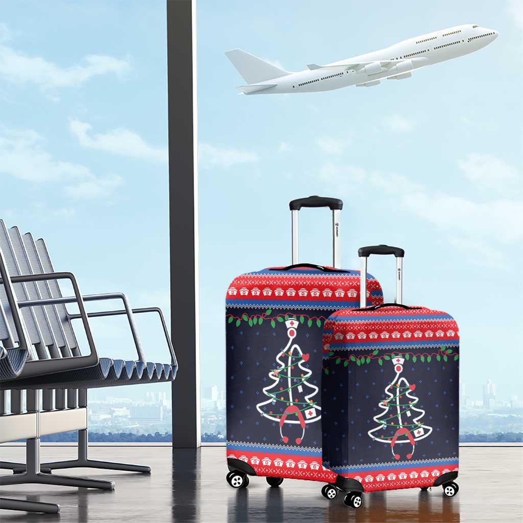 Merry Christmas Nurse Luggage Cover Stethoscope Tree Nurses and Medical Workers - Wonder Print Shop