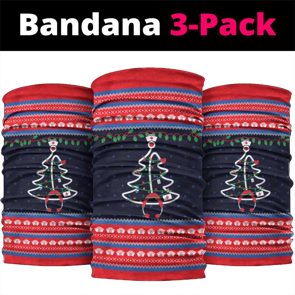 Merry Christmas Nurse Neck Gaiter Stethoscope Tree Nurses and Medical Workers - Wonder Print Shop