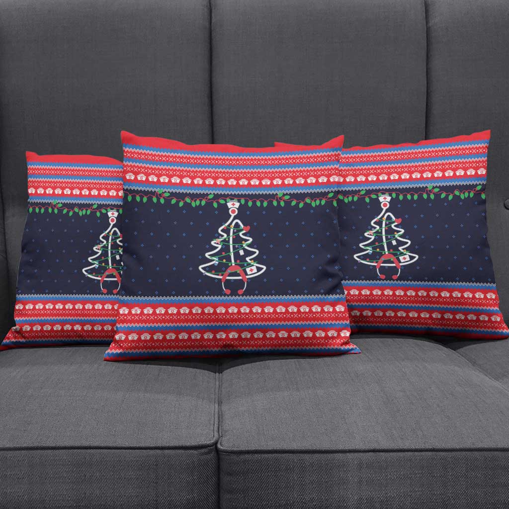 Merry Christmas Nurse Pillow Cover Stethoscope Tree Nurses and Medical Workers - Wonder Print Shop