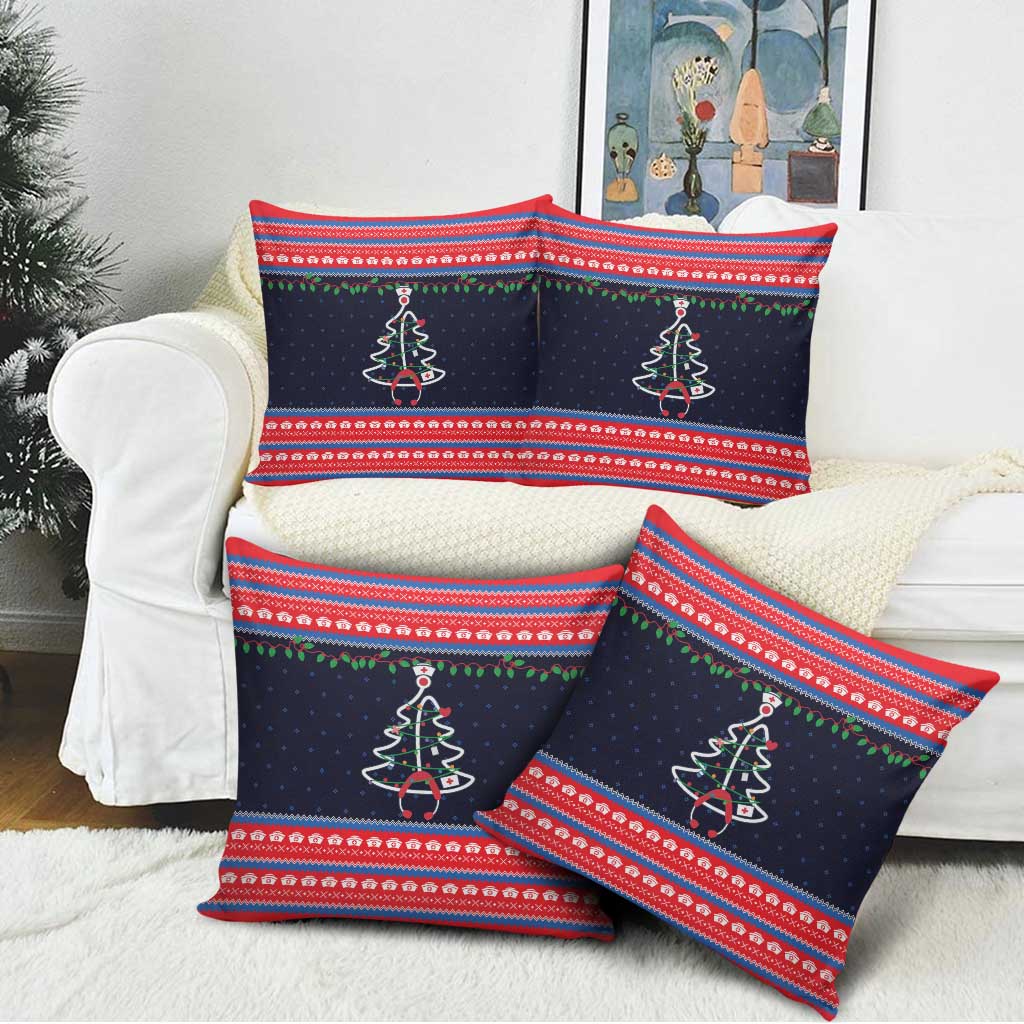 Merry Christmas Nurse Pillow Cover Stethoscope Tree Nurses and Medical Workers - Wonder Print Shop