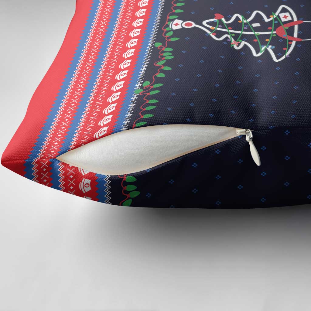 Merry Christmas Nurse Pillow Cover Stethoscope Tree Nurses and Medical Workers - Wonder Print Shop