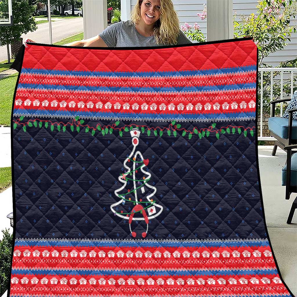 Merry Christmas Nurse Quilt Stethoscope Tree Nurses and Medical Workers - Wonder Print Shop