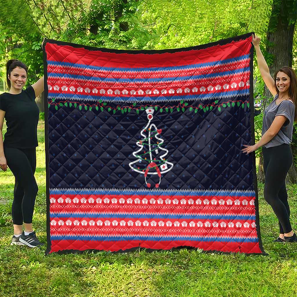 Merry Christmas Nurse Quilt Stethoscope Tree Nurses and Medical Workers - Wonder Print Shop
