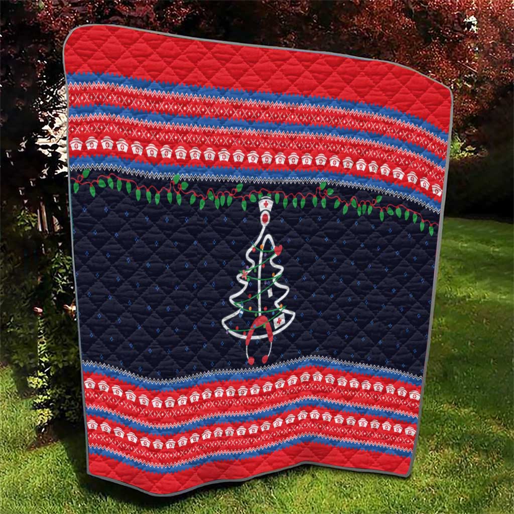 Merry Christmas Nurse Quilt Stethoscope Tree Nurses and Medical Workers - Wonder Print Shop