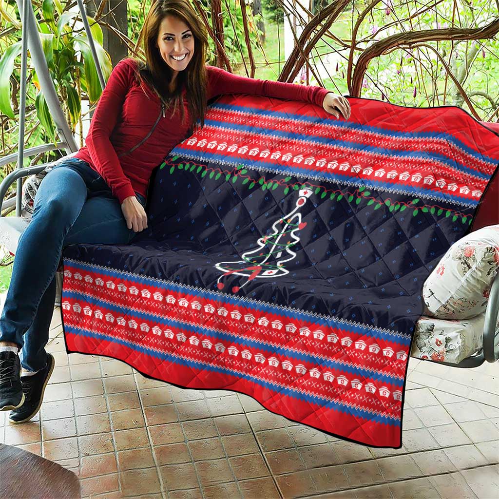 Merry Christmas Nurse Quilt Stethoscope Tree Nurses and Medical Workers - Wonder Print Shop