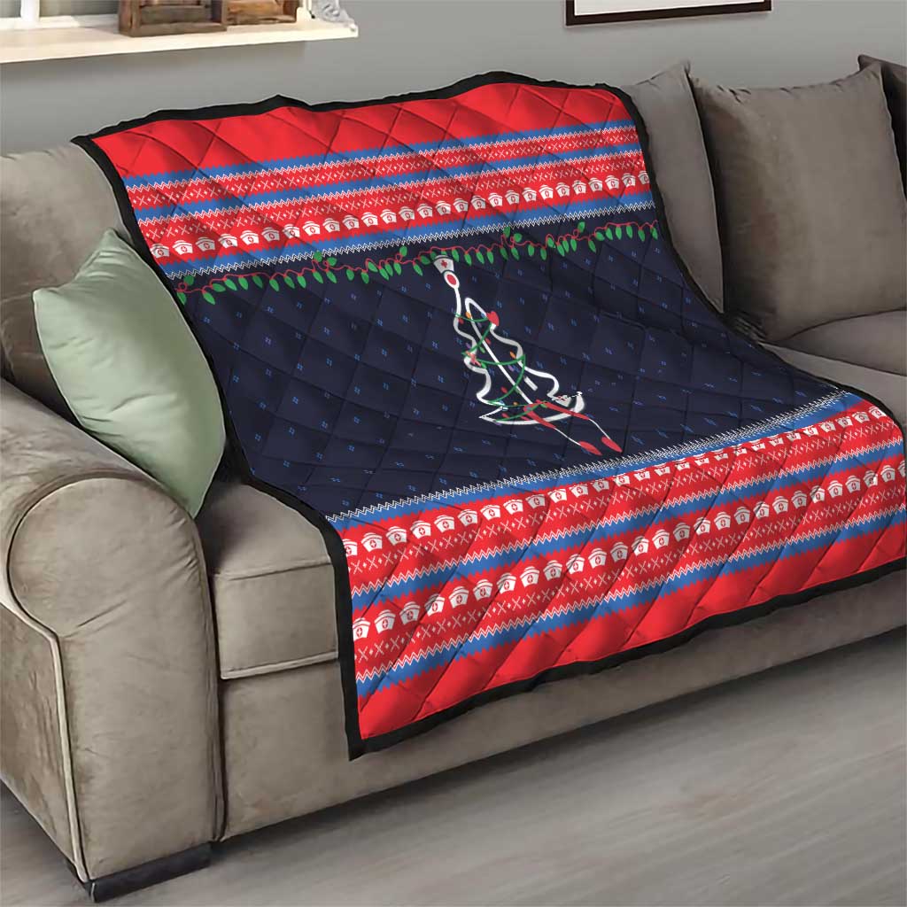 Merry Christmas Nurse Quilt Stethoscope Tree Nurses and Medical Workers - Wonder Print Shop