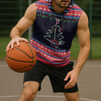 Merry Christmas Nurse Sleeveless Hoodie Stethoscope Tree Nurses and Medical Workers - Wonder Print Shop