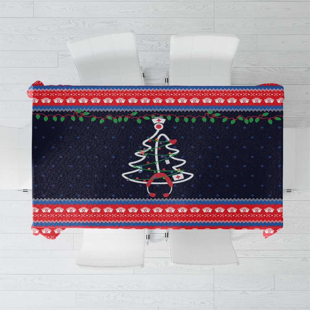 Merry Christmas Nurse Tablecloth Stethoscope Tree Nurses and Medical Workers - Wonder Print Shop