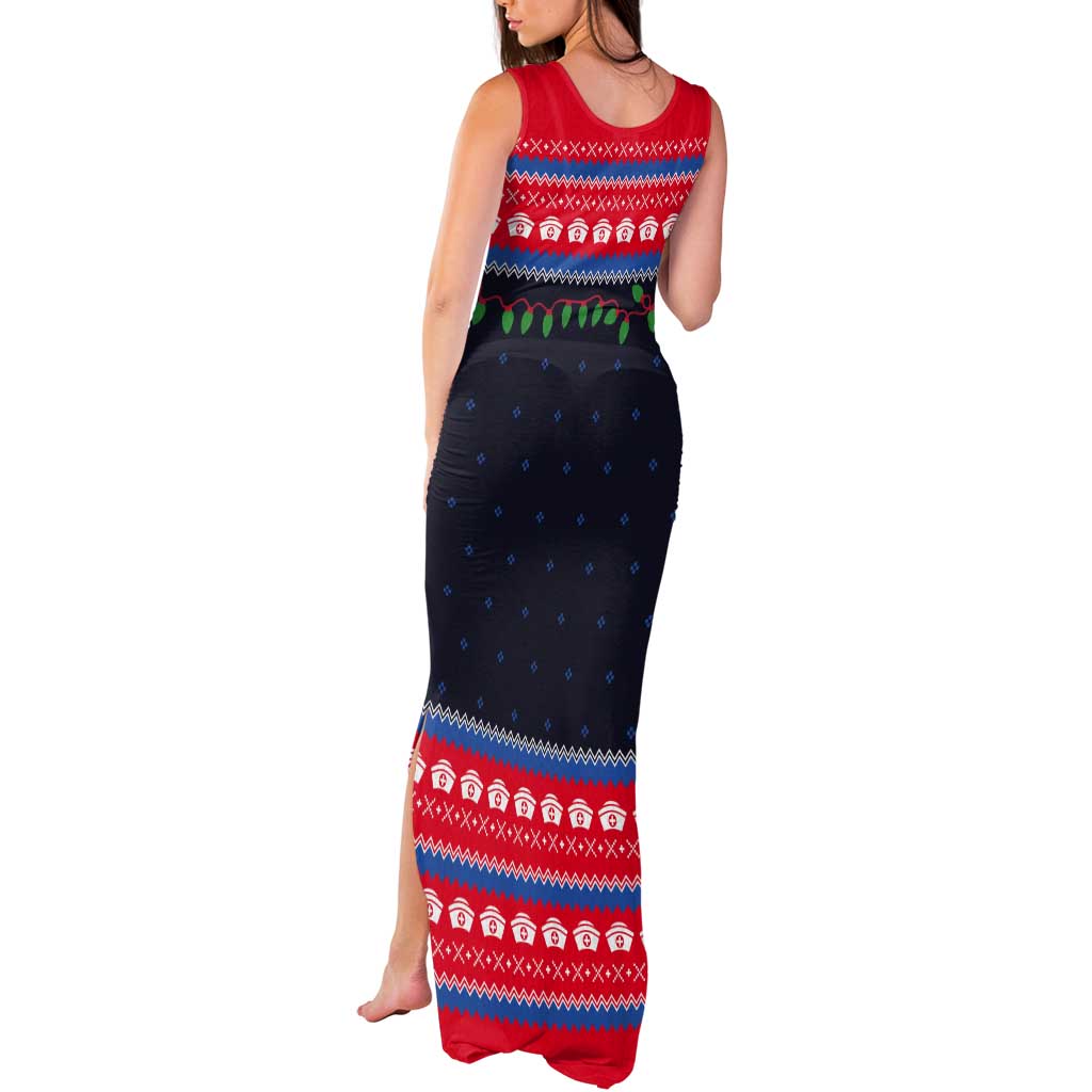 Merry Christmas Nurse Tank Maxi Dress Stethoscope Tree Nurses and Medical Workers - Wonder Print Shop