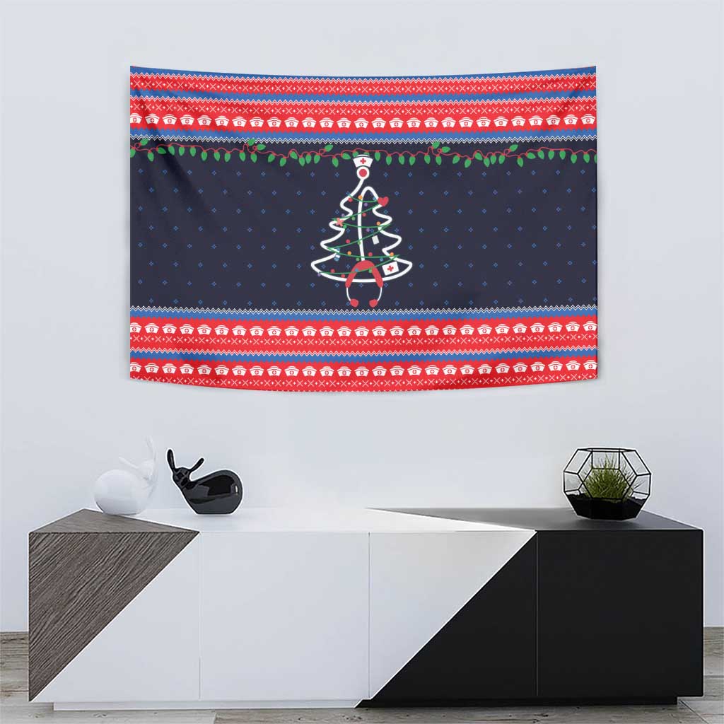Merry Christmas Nurse Tapestry Stethoscope Tree Nurses and Medical Workers - Wonder Print Shop