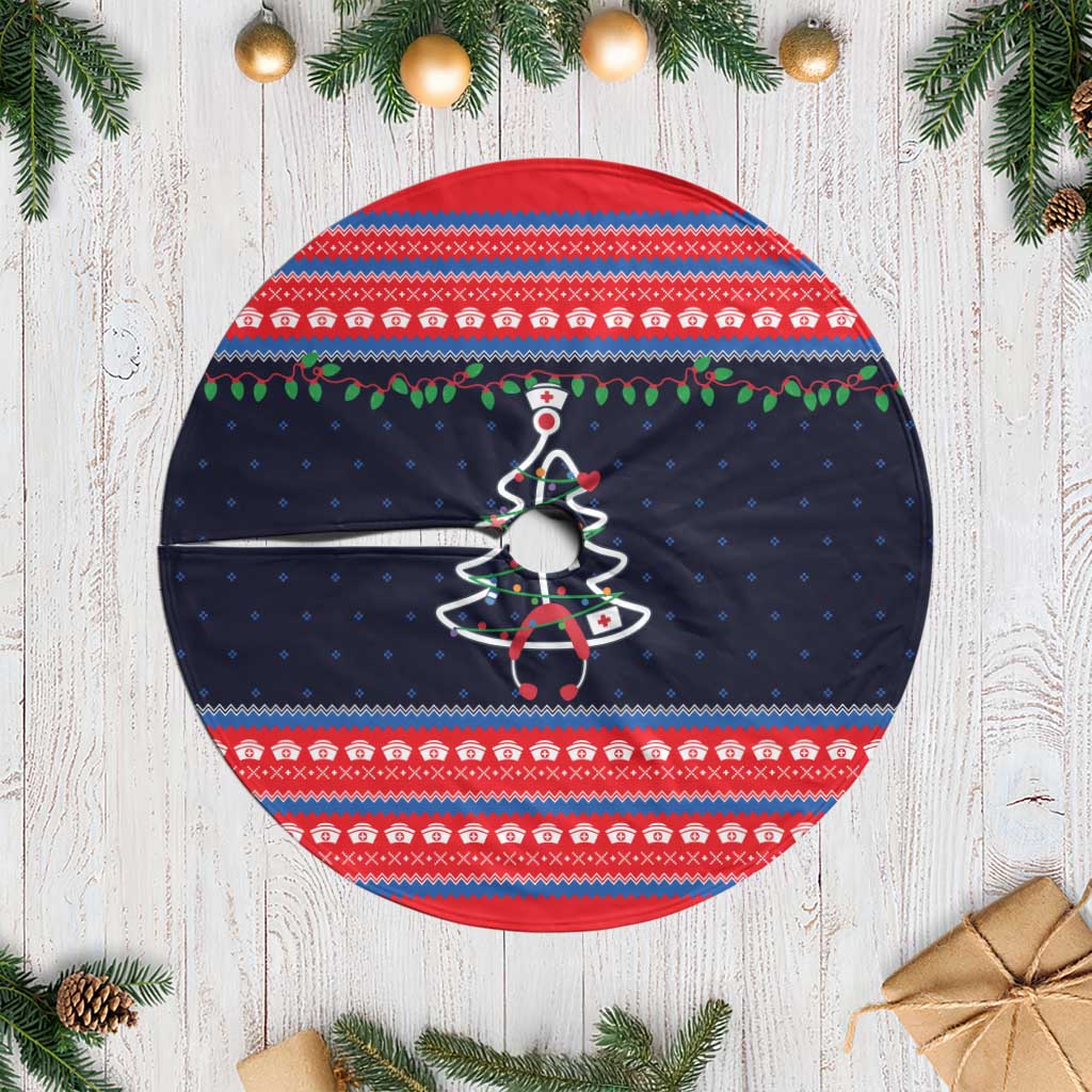 Merry Christmas Nurse Tree Skirt Stethoscope Tree Nurses and Medical Workers - Wonder Print Shop