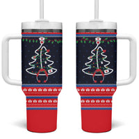 Merry Christmas Nurse Tumbler With Handle Stethoscope Tree Nurses and Medical Workers - Wonder Print Shop
