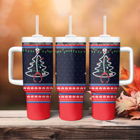 Merry Christmas Nurse Tumbler With Handle Stethoscope Tree Nurses and Medical Workers - Wonder Print Shop