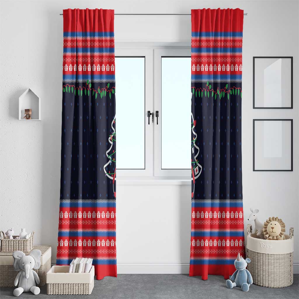 Merry Christmas Nurse Window Curtain Stethoscope Tree Nurses and Medical Workers - Wonder Print Shop