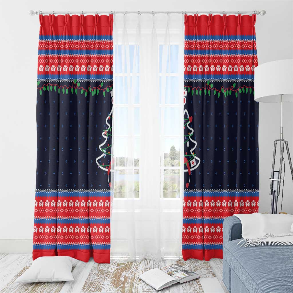 Merry Christmas Nurse Window Curtain Stethoscope Tree Nurses and Medical Workers - Wonder Print Shop