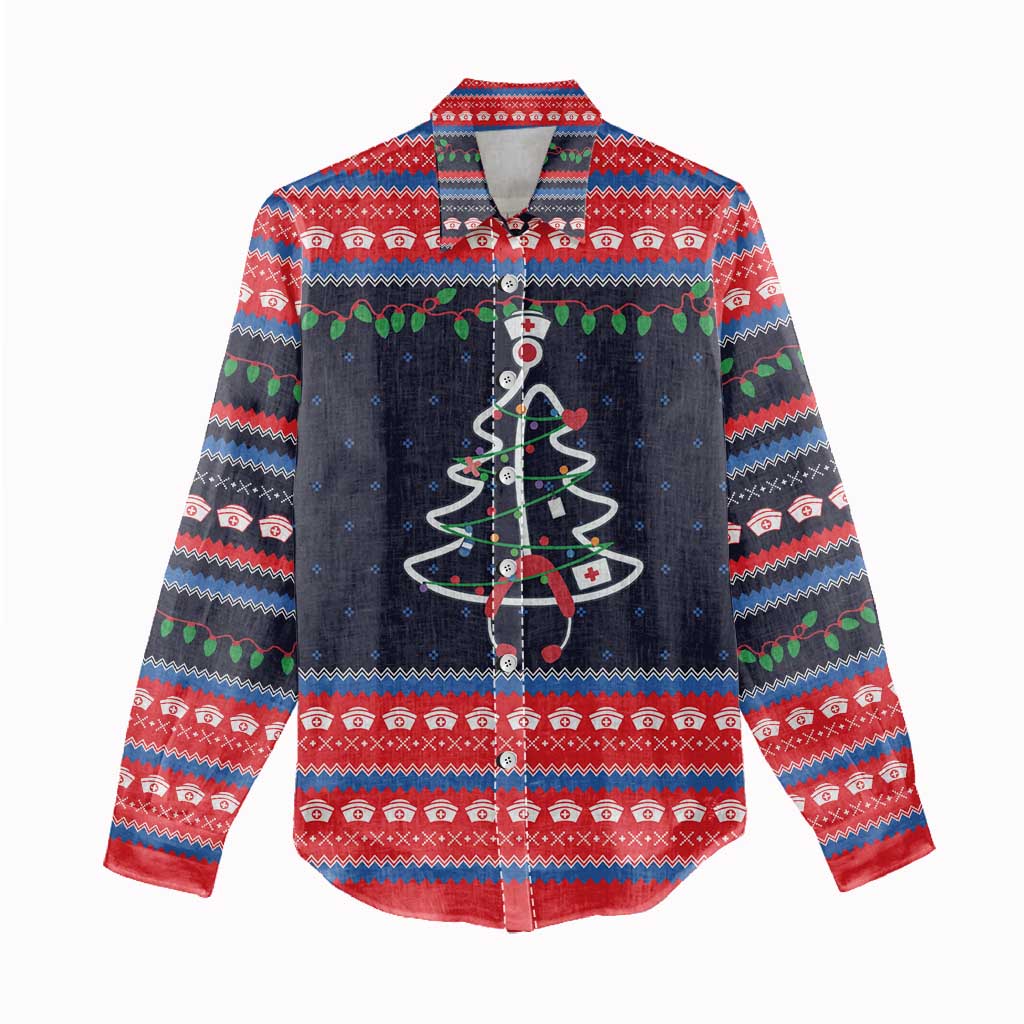 Merry Christmas Nurse Women Casual Shirt Stethoscope Tree Nurses and Medical Workers - Wonder Print Shop