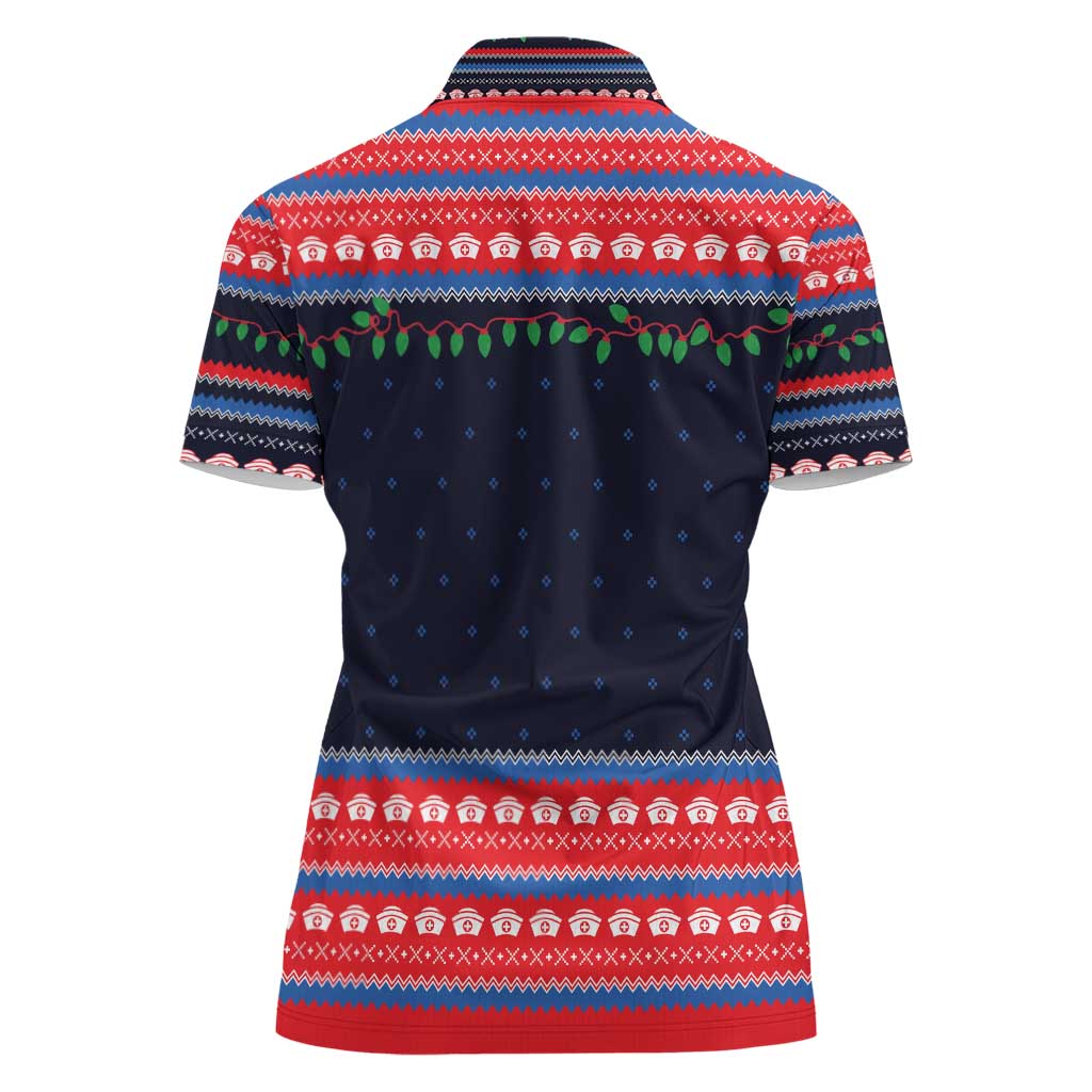 Merry Christmas Nurse Women Polo Shirt Stethoscope Tree Nurses and Medical Workers - Wonder Print Shop