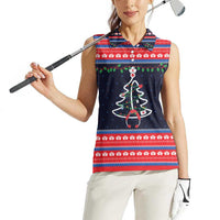 Merry Christmas Nurse Women Sleeveless Polo Shirt Stethoscope Tree Nurses and Medical Workers - Wonder Print Shop