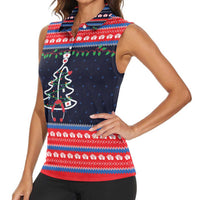 Merry Christmas Nurse Women Sleeveless Polo Shirt Stethoscope Tree Nurses and Medical Workers - Wonder Print Shop