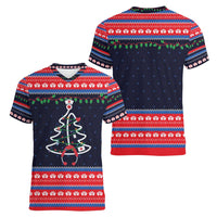 Merry Christmas Nurse Women V-Neck T-Shirt Stethoscope Tree Nurses and Medical Workers - Wonder Print Shop