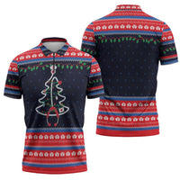 Merry Christmas Nurse Zipper Polo Shirt Stethoscope Tree Nurses and Medical Workers - Wonder Print Shop