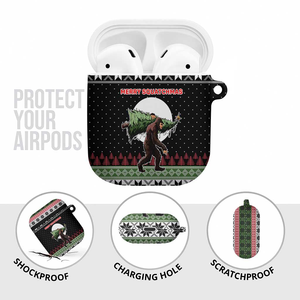 Funny Bigfoot Christmas AirPods Case Xmas Holiday Patterns - Wonder Print Shop