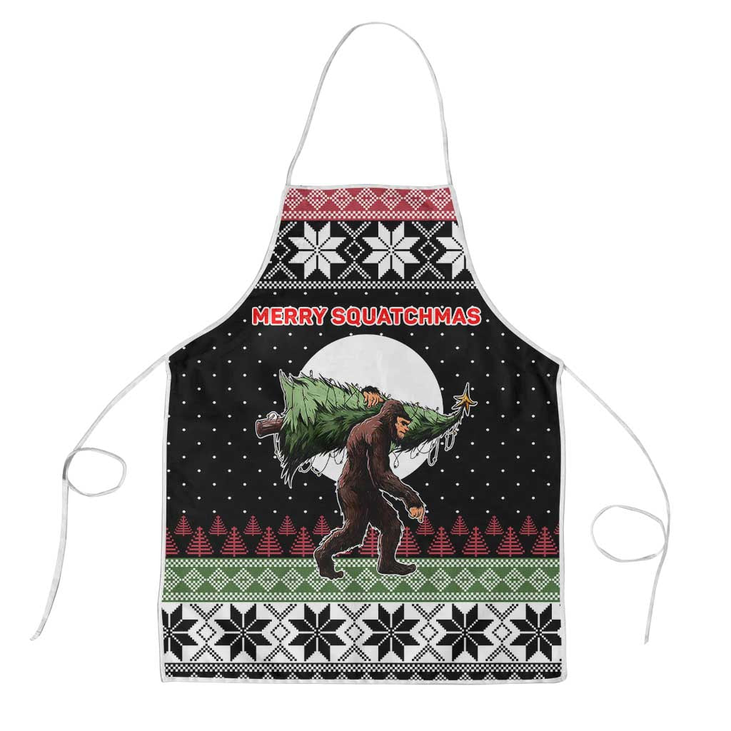 Funny Bigfoot Christmas Apron Xmas Holiday Patterns - Wonder Print Shop