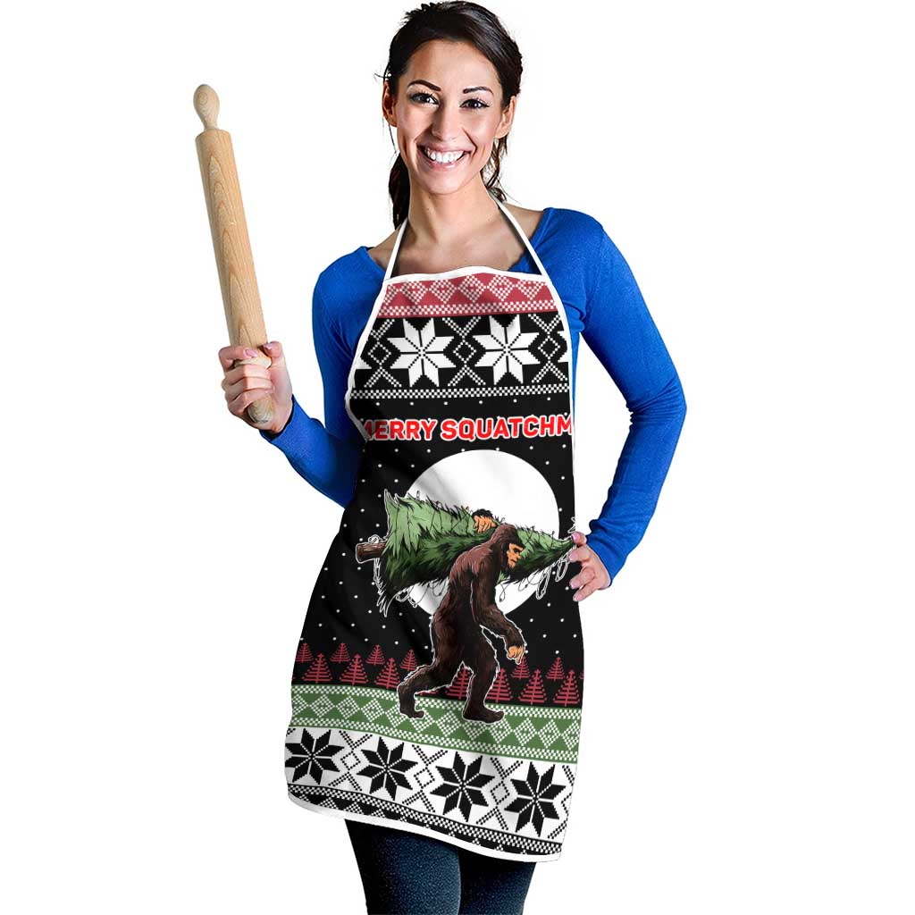 Funny Bigfoot Christmas Apron Xmas Holiday Patterns - Wonder Print Shop